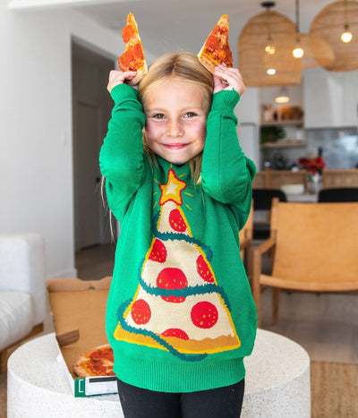 Girl's Pizza Tree Sweater Image 2