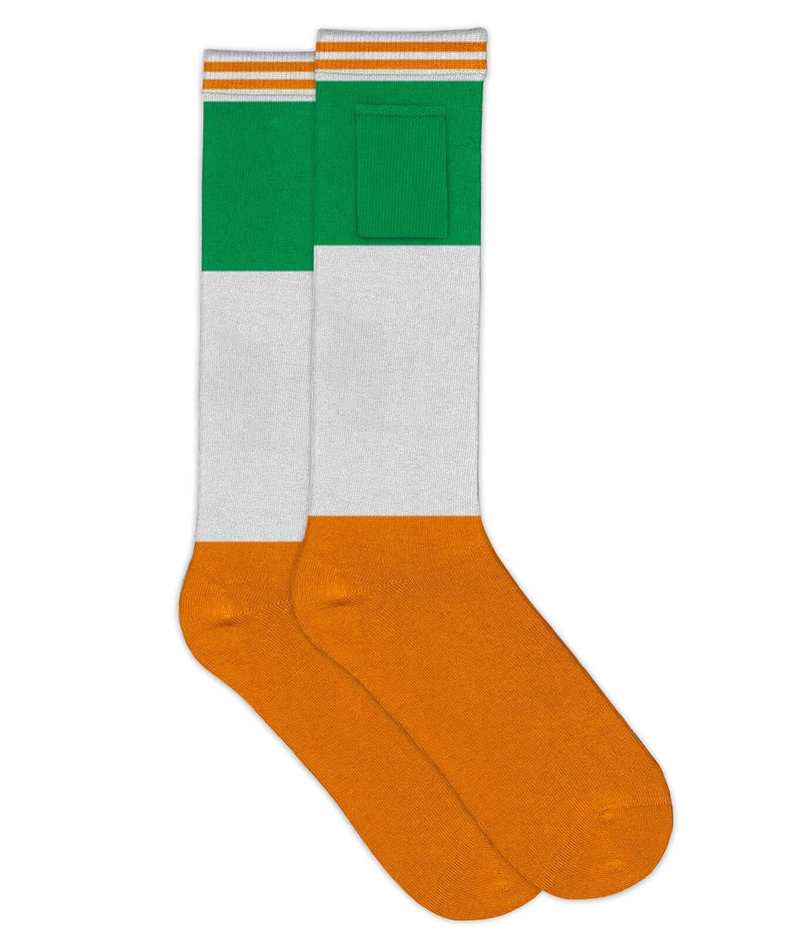 Women's Irish Flag Shot Socks with Pockets (Fits Sizes 6-11W)