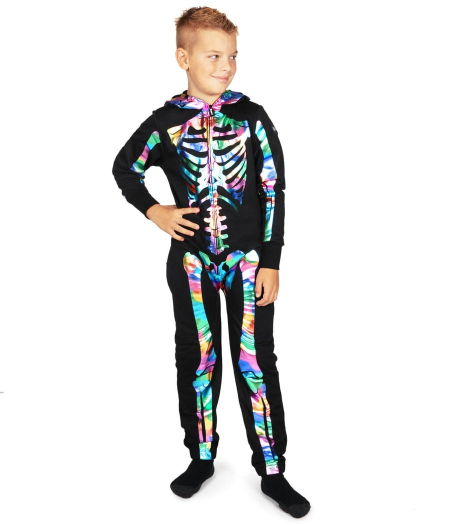 Boy's Iridescent Skeleton Costume Image 3