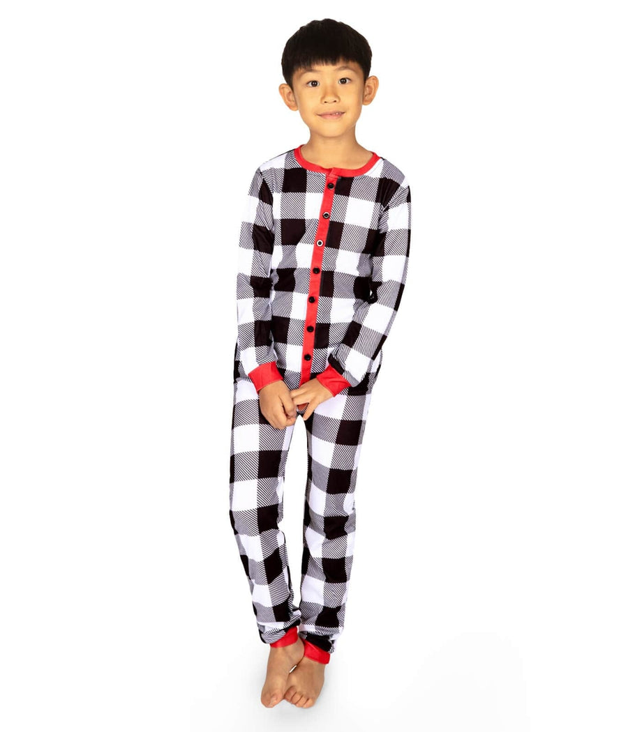 Boy's Christmas Crew Plaid Onesie Pajamas Image 3