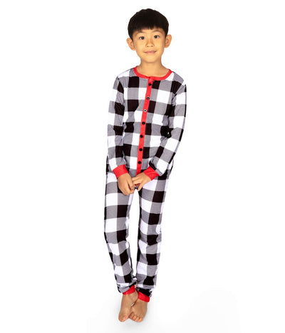Boy's Christmas Crew Plaid Onesie Pajamas Image 3