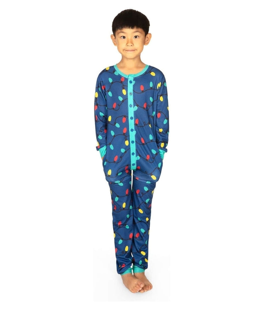 Boy's Christmas Lights Onesie Pajamas