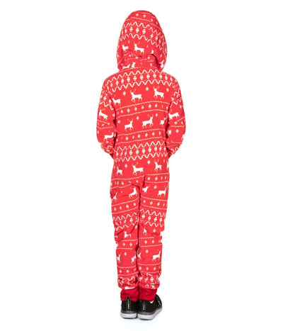 Boy's Red Fair Isle Jumpsuit Image 2