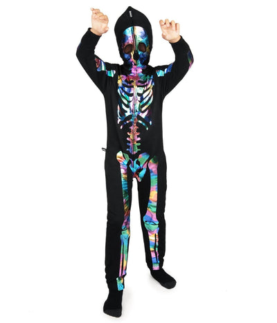 Boy's Iridescent Skeleton Costume Image 4