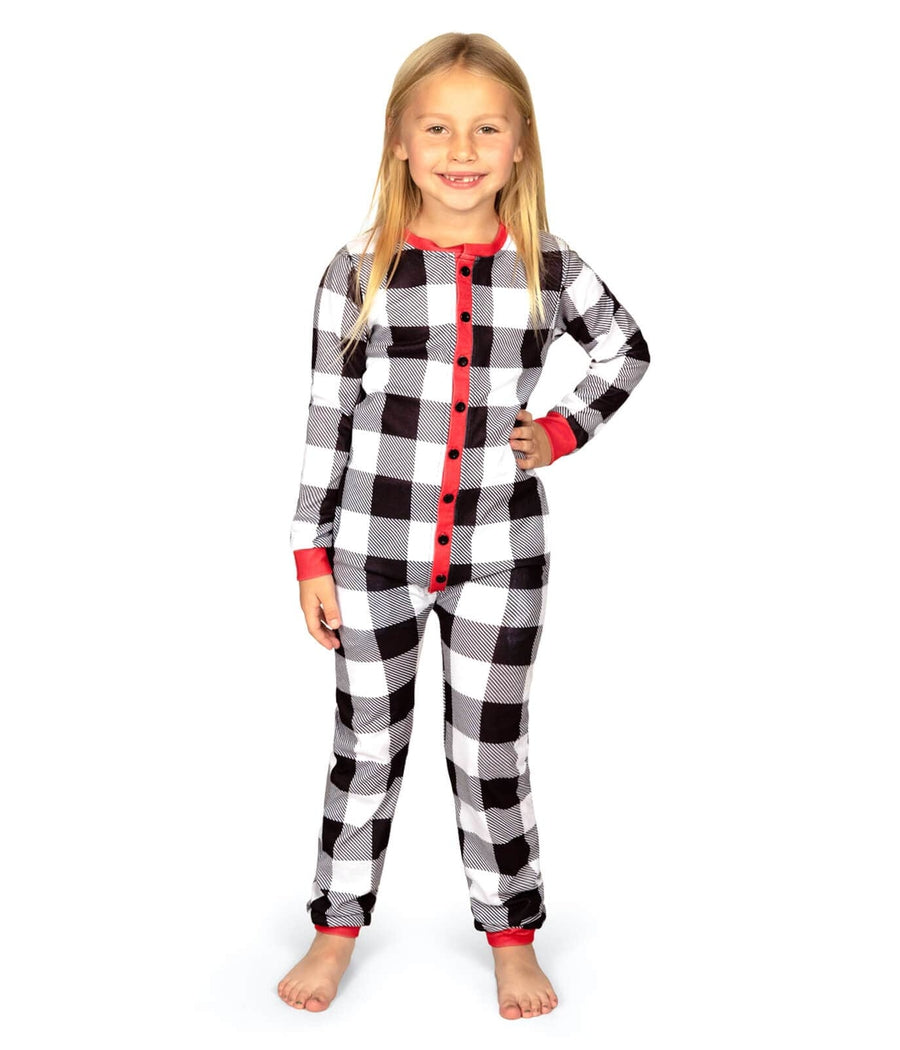 Girl's Christmas Crew Plaid Onesie Pajamas