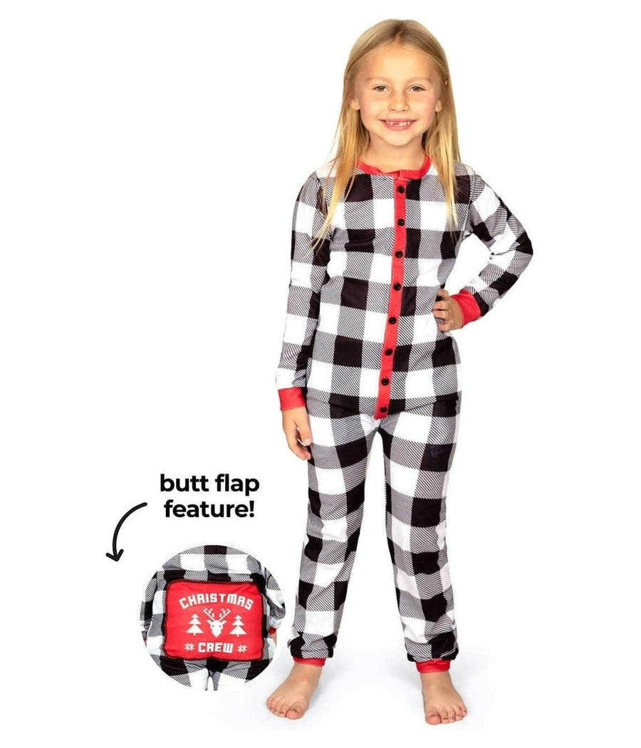 Girl's Christmas Crew Plaid Onesie Pajamas