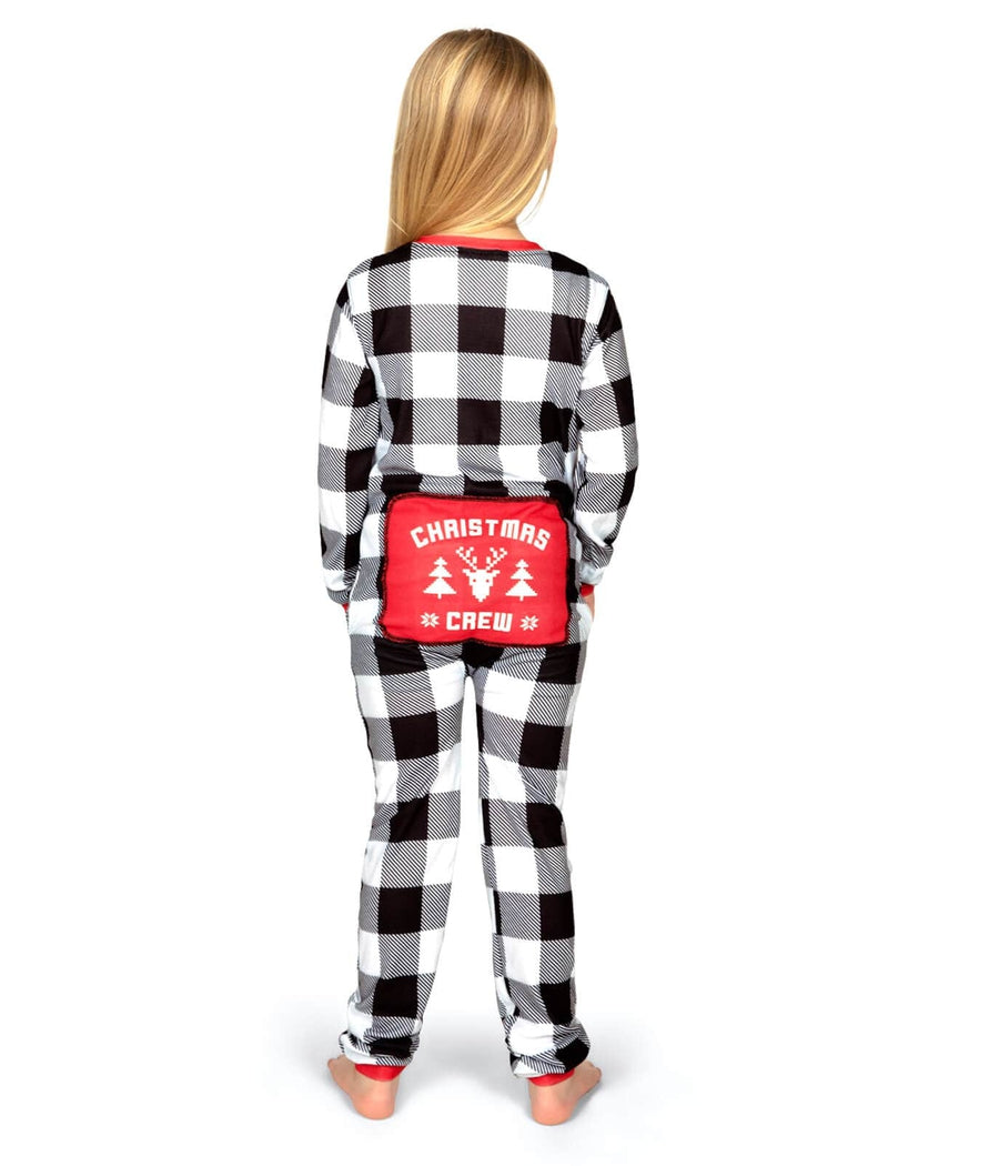 Girl's Christmas Crew Plaid Onesie Pajamas Image 2