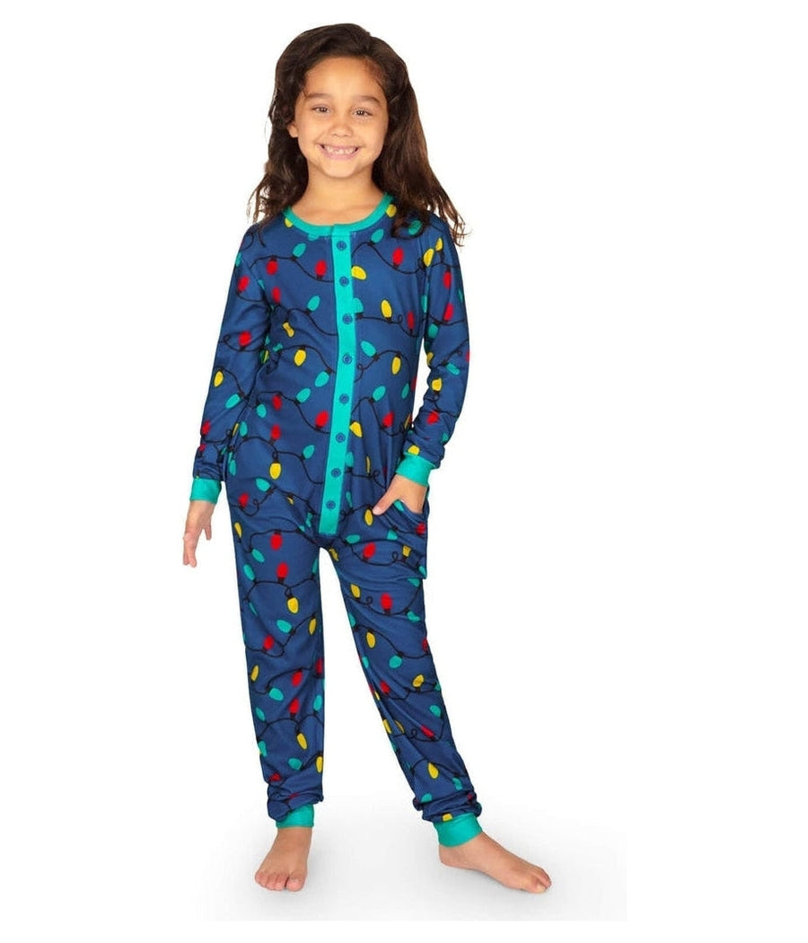 Girl's Christmas Lights Onesie Pajamas