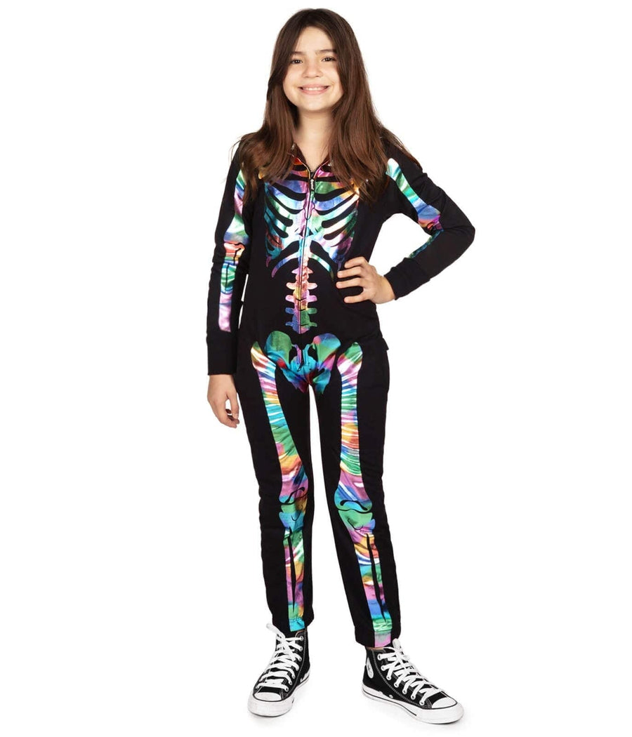 Girl's Iridescent Skeleton Costume Primary Image