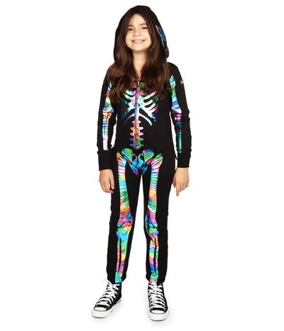 Girl's Iridescent Skeleton Costume Image 3