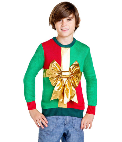 Boy's Little Present Ugly Christmas Sweater
