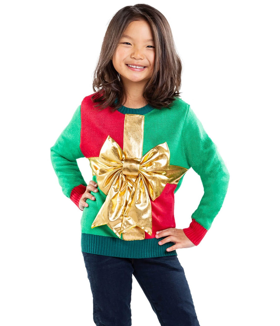 Girl's Little Present Ugly Christmas Sweater