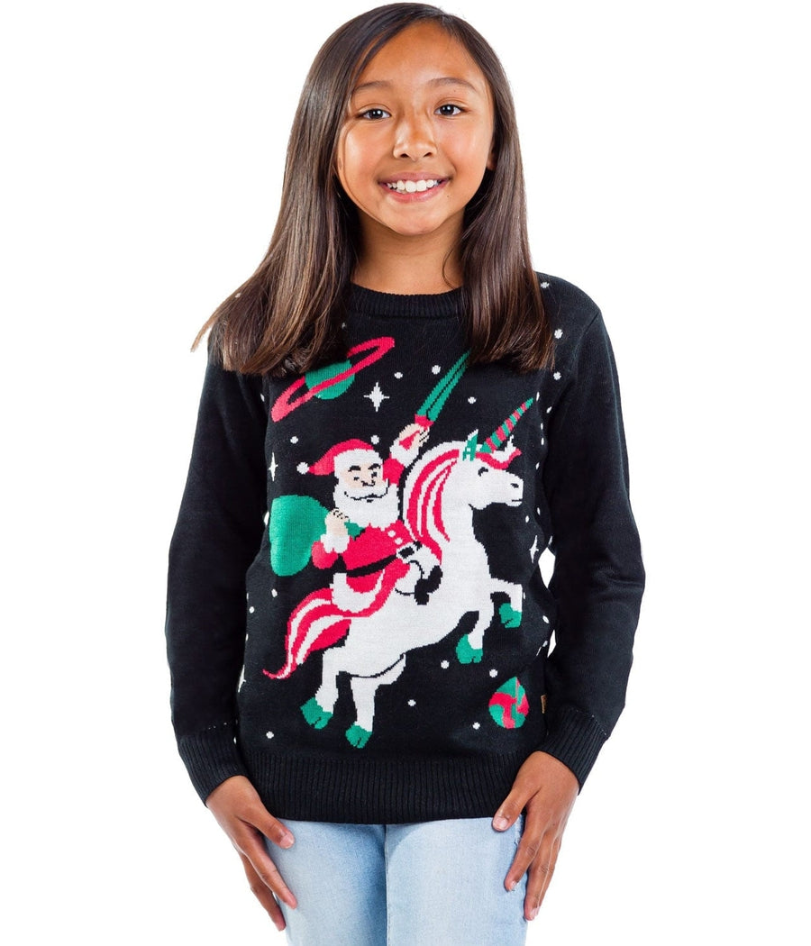 Boy's / Girl's Santa Unicorn Ugly Christmas Sweater Primary Image