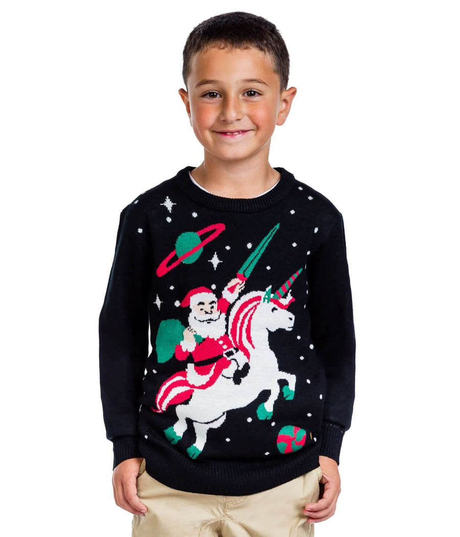 Boy's Santa Unicorn Ugly Christmas Sweater