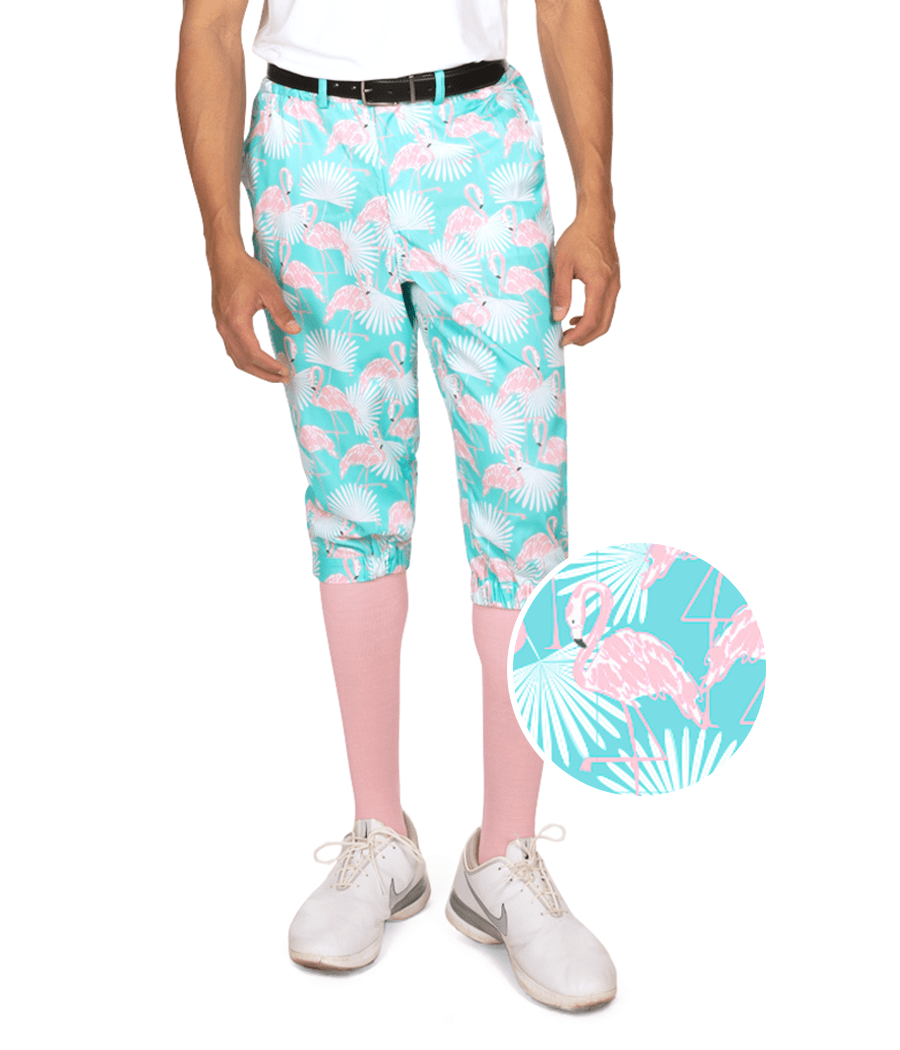 Men's Pink Birdie Golf Knickers with Pink Golf Socks