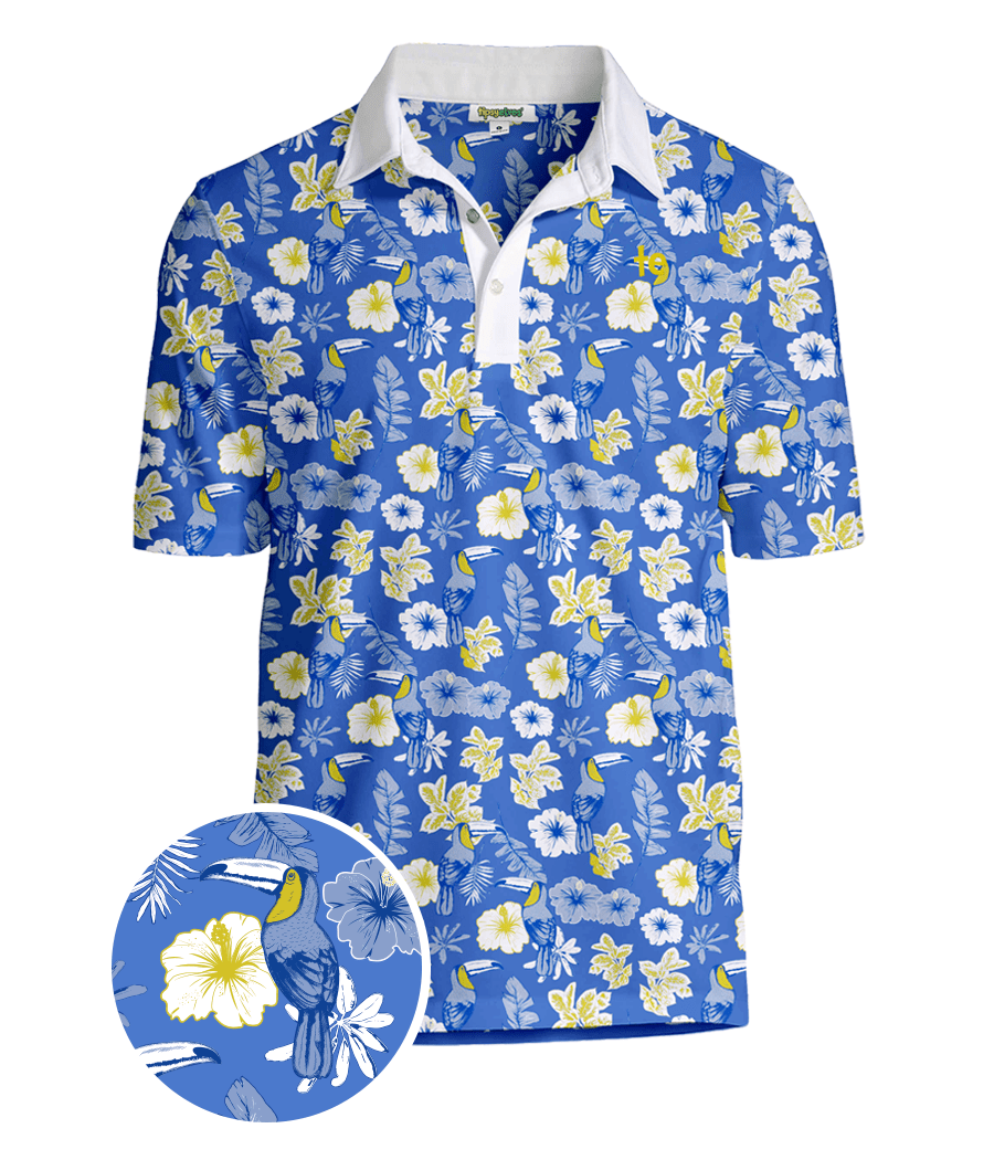 Men's Blue Botanics Polo Shirt