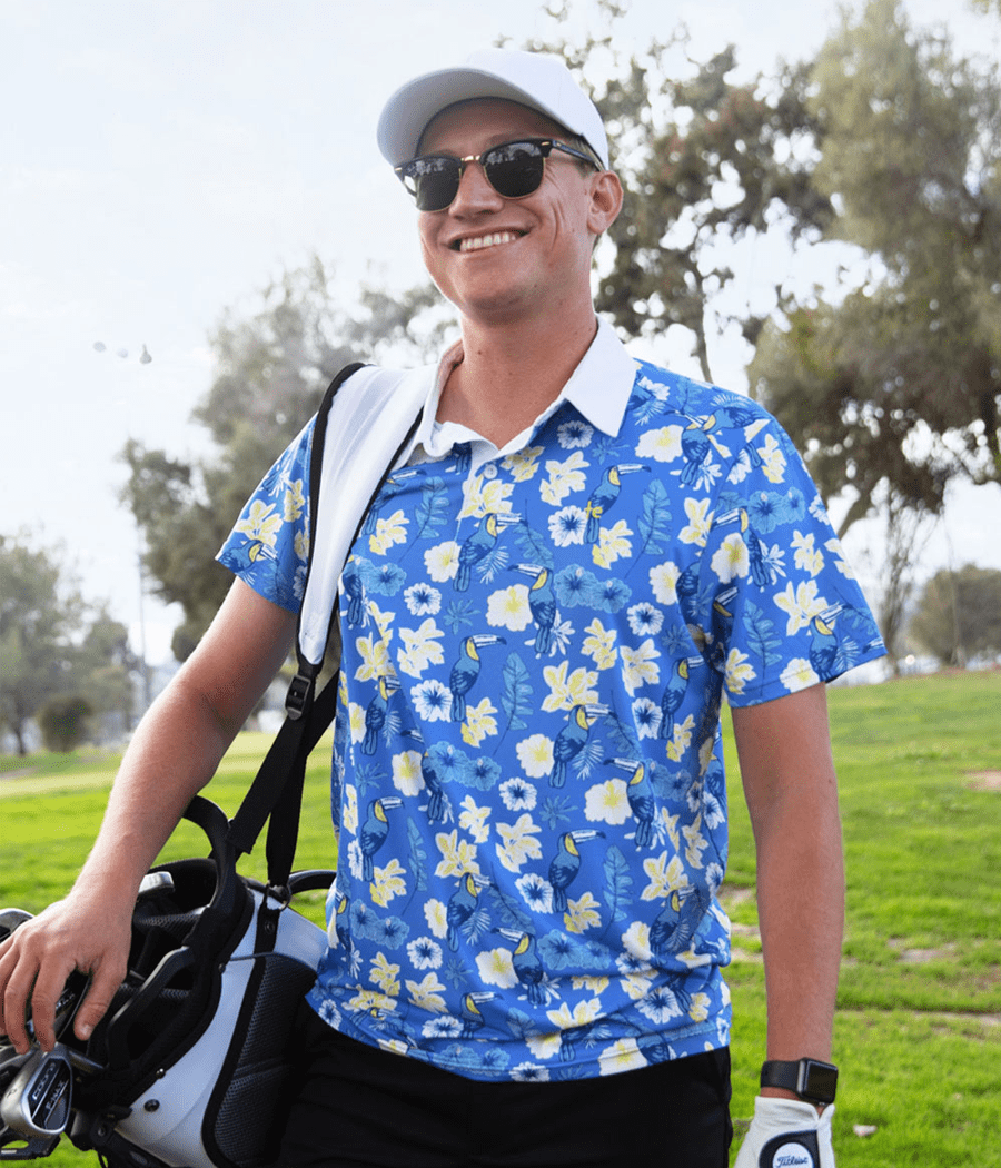 Men's Blue Botanics Golf Polo