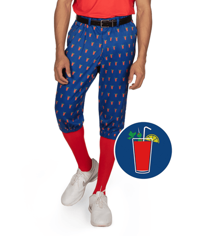 Men's Bloody Mary Golf Knickers with Red Golf Socks Primary Image