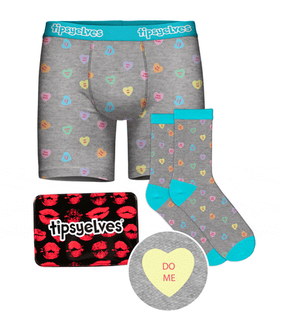 Men's Candy Hearts Boxers & Socks Gift Set Primary Image