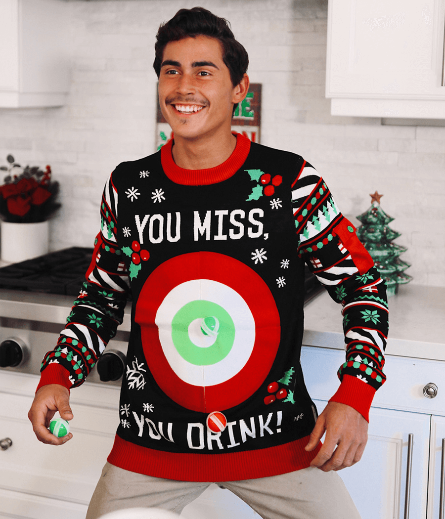 Men's Drinking Game Ugly Christmas Sweater