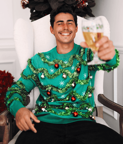 Men's Gaudy Garland Ugly Christmas Sweater Image 5
