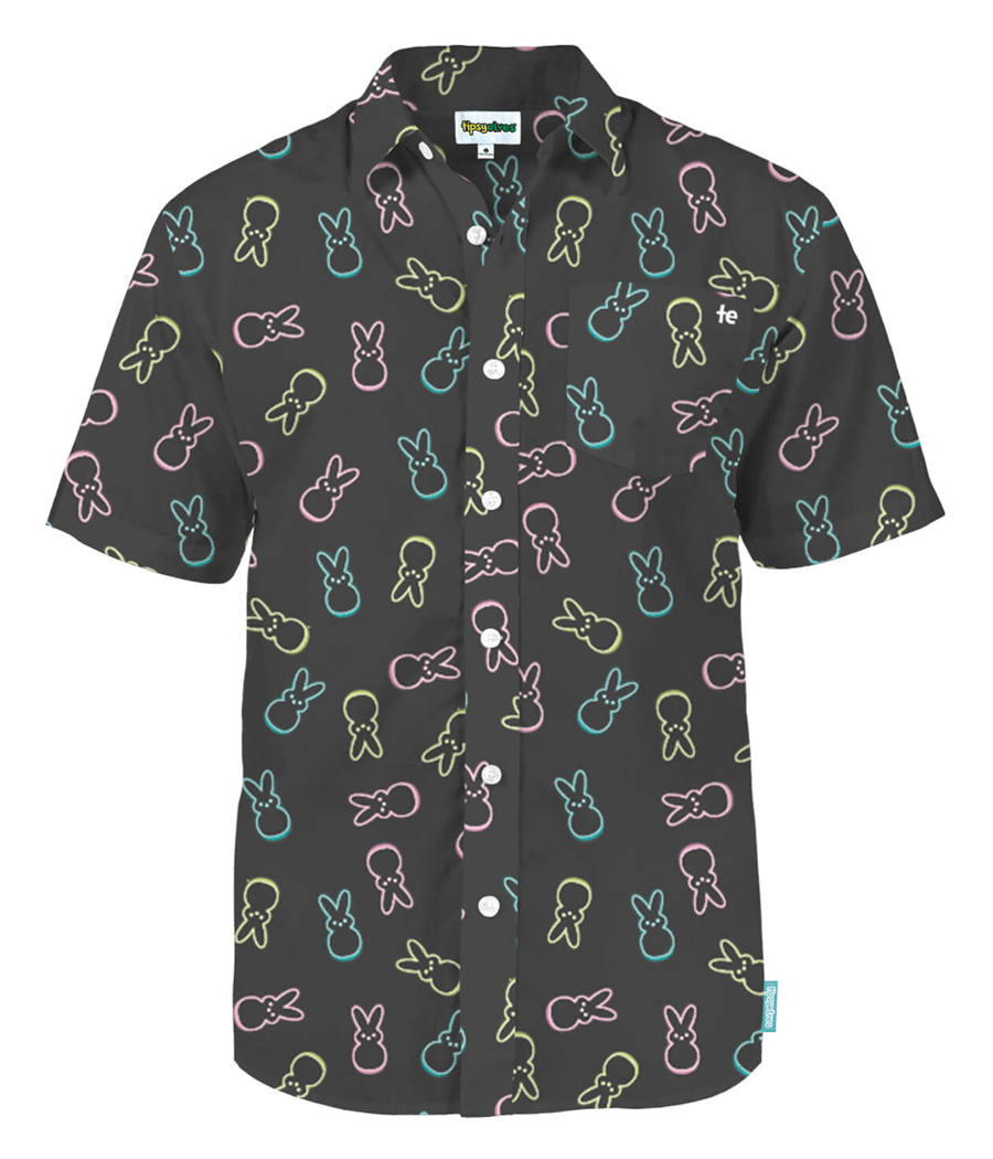 Men's PEEPS® Neon Bunnies Button Down Shirt Image 2