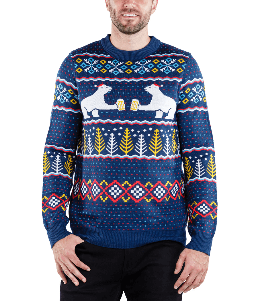 Polar Bear Party Ugly Christmas Sweater Men s Christmas Outfits