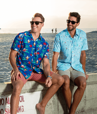 Men's Surf's Up Santa Hawaiian Shirt Image 2