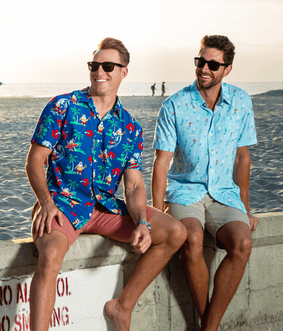 Men's Surf's Up Santa Hawaiian Shirt Image 4