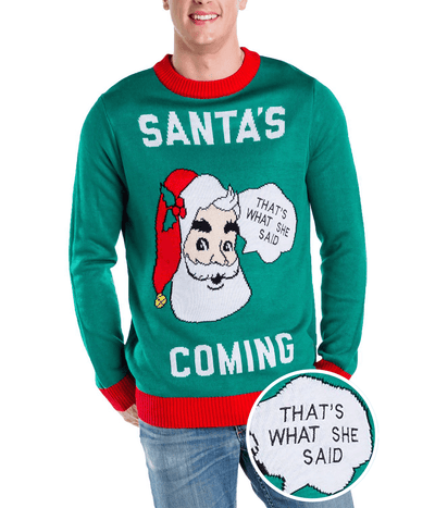 Men's Santa's Coming Ugly Christmas Sweater