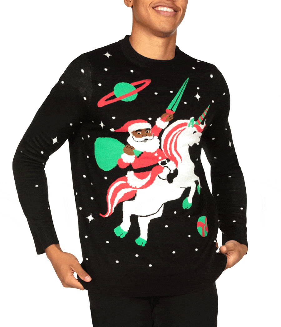 Men s Santa Unicorn Sweater Tipsy Elves