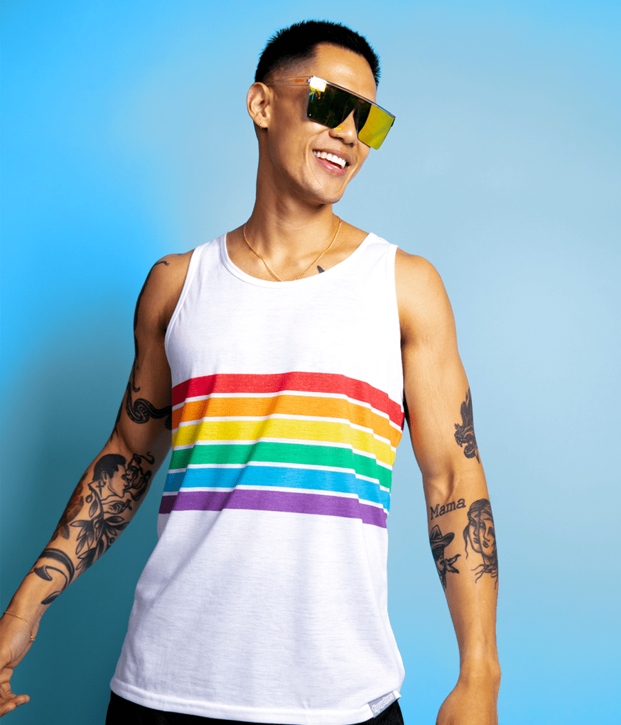 White Rainbow All the Way Tank Top