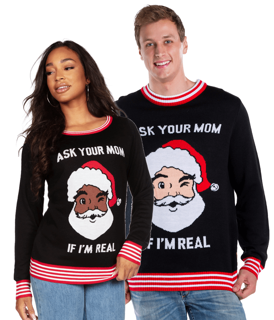 Matching Ask Your Mom Couples Ugly Christmas Sweater