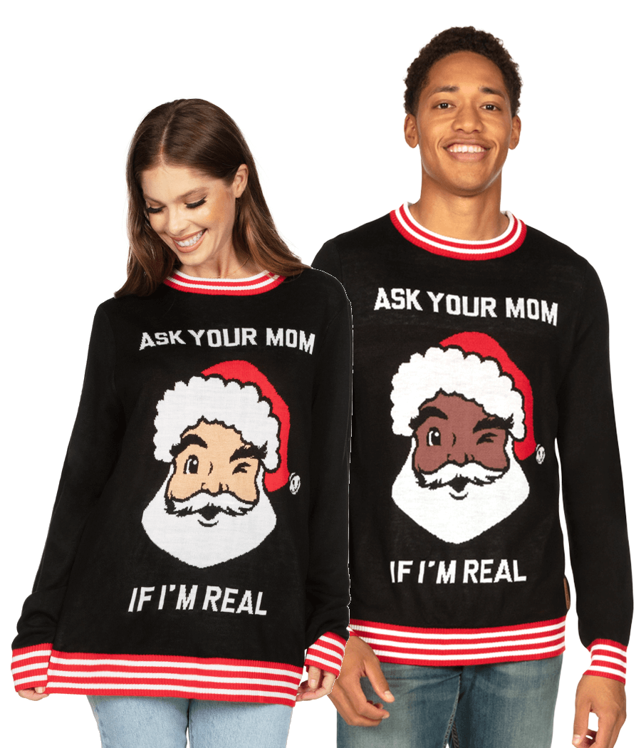 Matching Ask Your Mom Couples Ugly Christmas Sweater