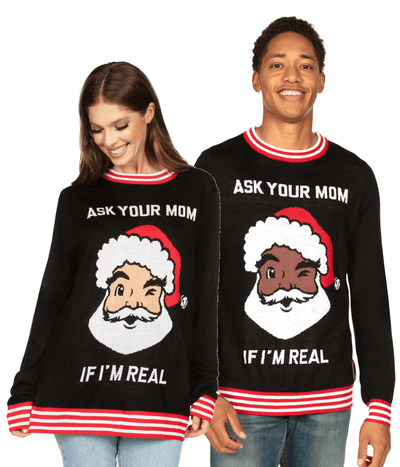 Matching Ask Your Mom Couples Ugly Christmas Sweater