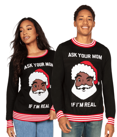 Matching Ask Your Mom Couples Ugly Christmas Sweater Image 2