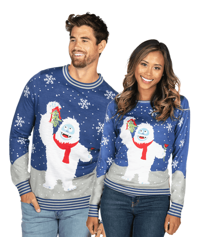 Matching Romantic Bumble Couples Ugly Christmas Sweater Primary Image