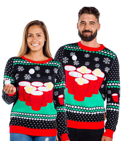 Matching Cheer Pong Game Couples Ugly Christmas Sweater
