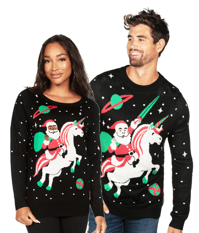 Matching Santa's Unicorn Couples Ugly Christmas Sweater