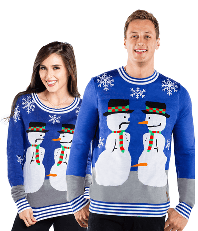 Matching Snowman Nose Thief Couples Ugly Christmas Sweater