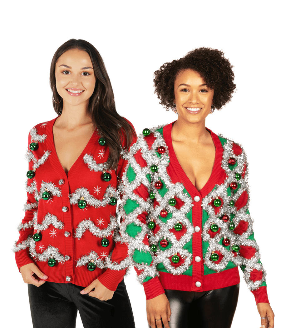 Matching Tacky Tinsel Couples Ugly Christmas Sweater