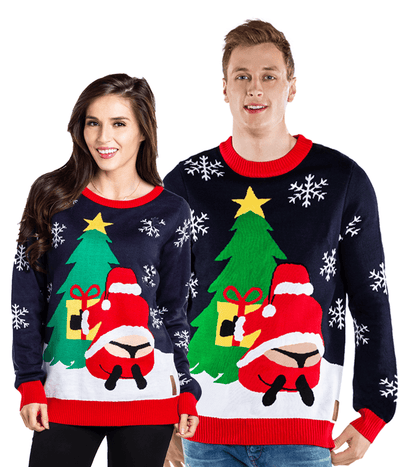 Matching Winter Wale Tail Couples Ugly Christmas Sweater Primary Image