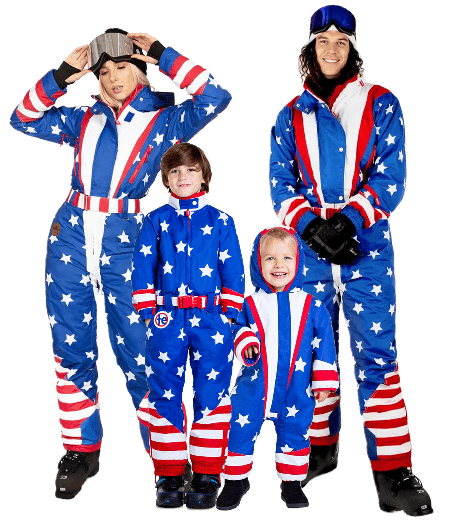 Matching Americana Family Snow Suits Primary Image