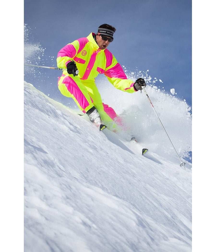 Neon Yellow and Pink Ski Suit Tipsy Elves