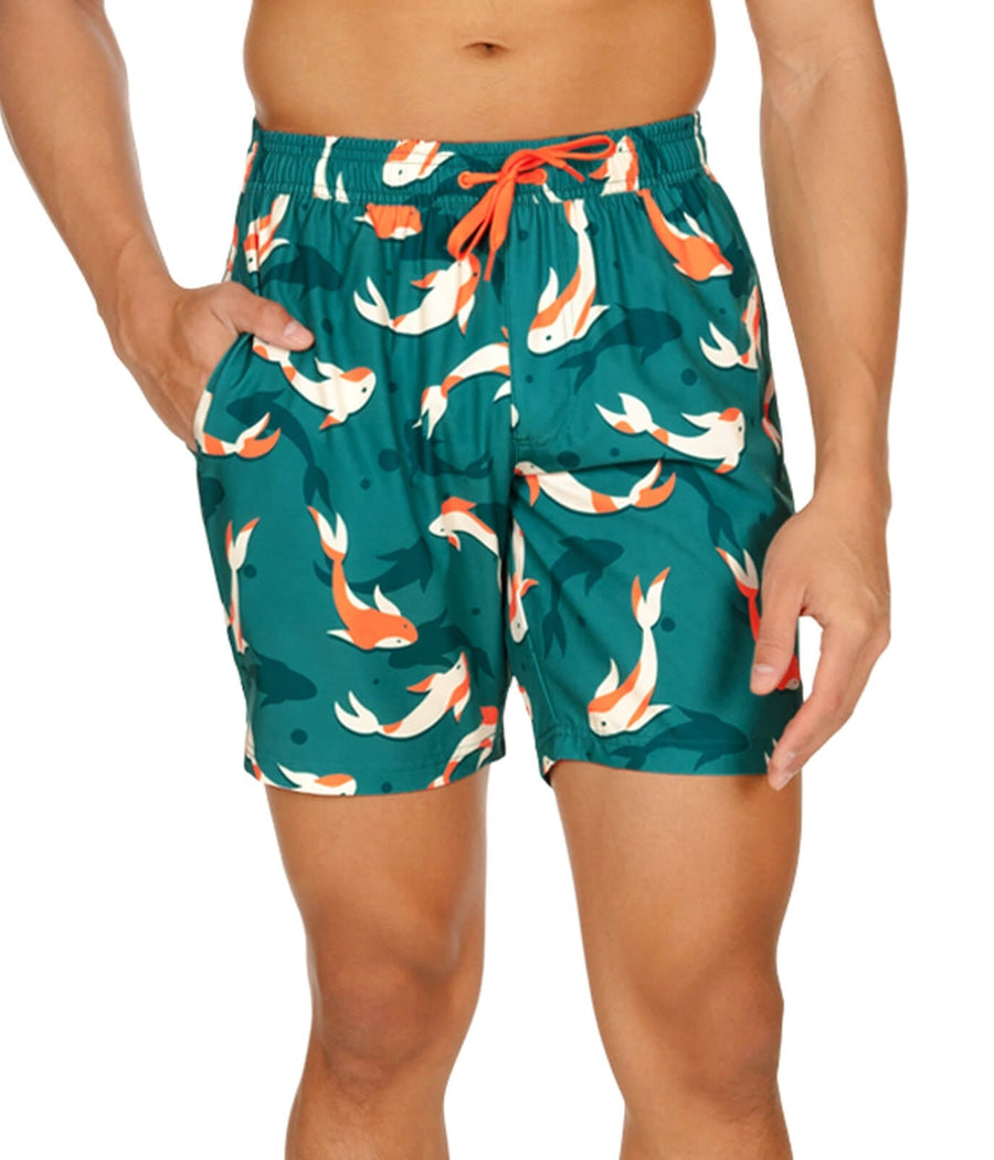 Feelin' Koi Stretch Swim Trunks - 7.5" Inseam
