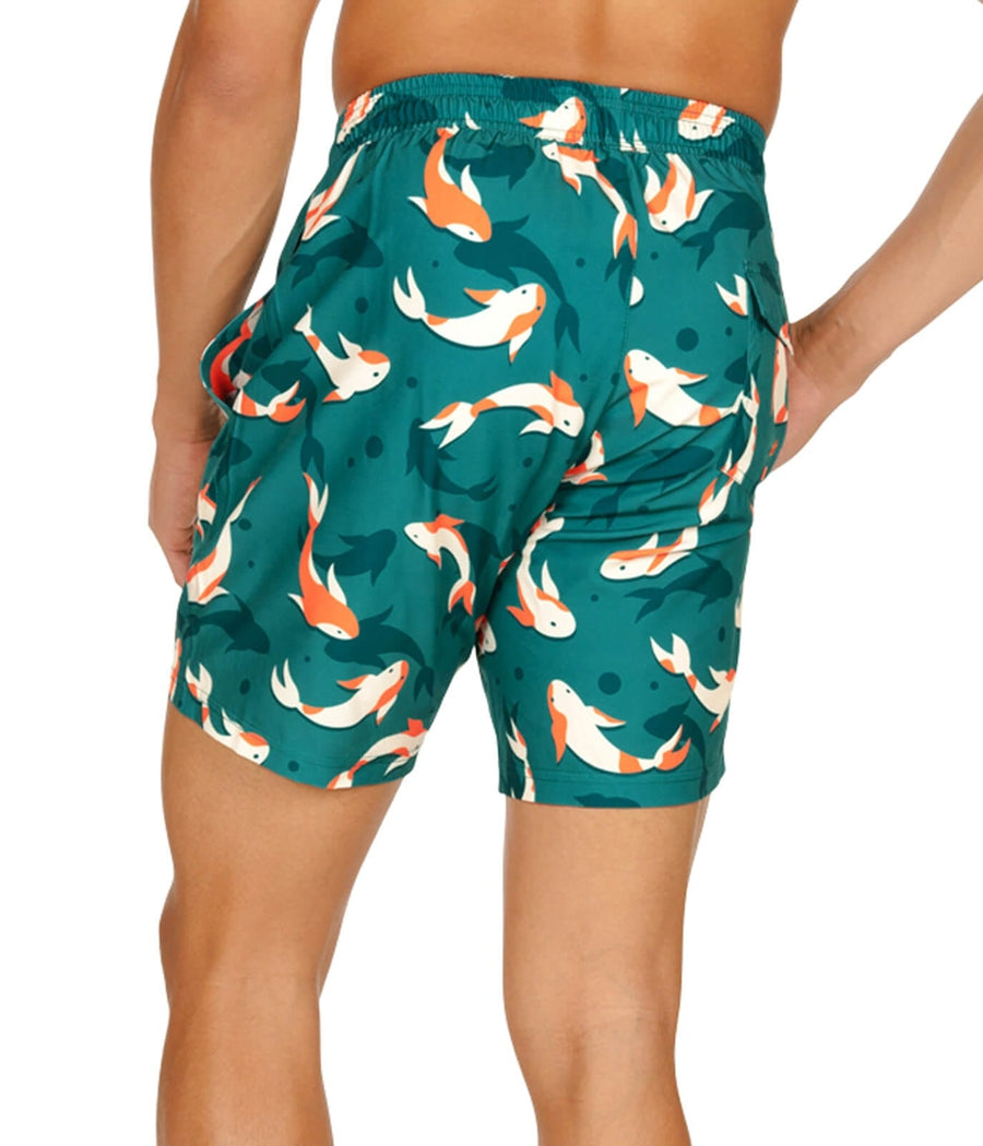 Feelin' Koi Stretch Swim Trunks - 7.5" Inseam
