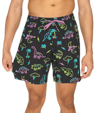 Neon Dinosaur Stretch Swim Trunks
