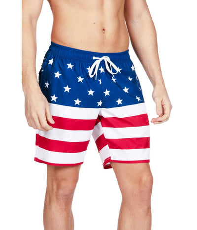 American Flag Stretch Swim Trunks Image 3