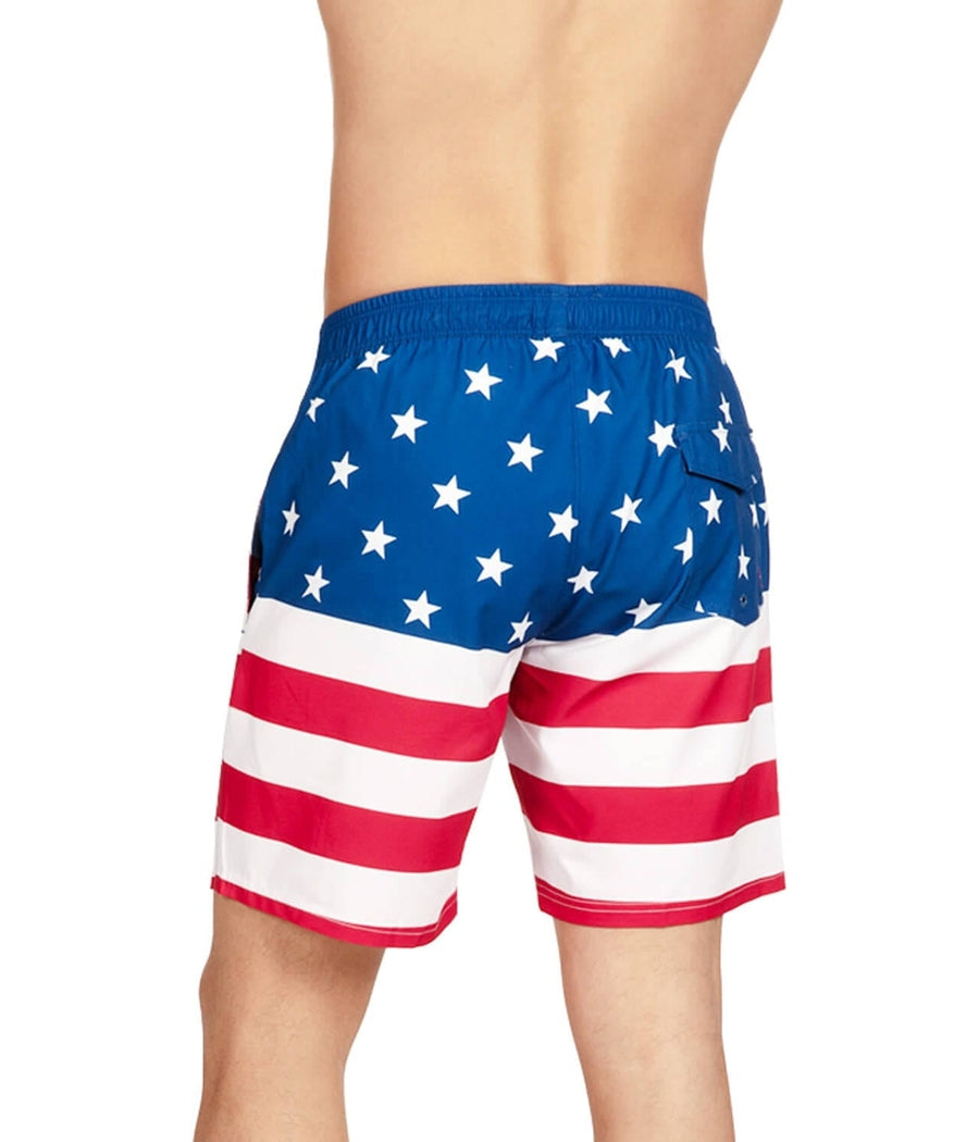 American Flag Stretch Swim Trunks Image 4