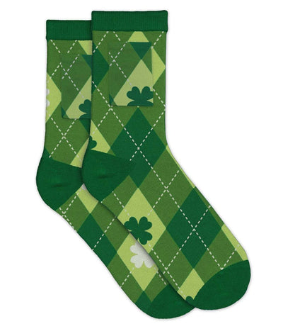 Men's Argyle Clover Socks with Pockets (Fits Sizes 8-11M)